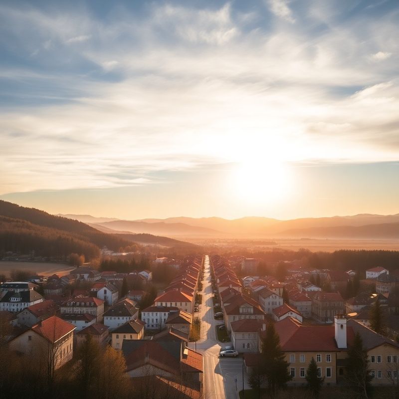 Zračni pogled na Mursko Soboto v zlatih odtenkih